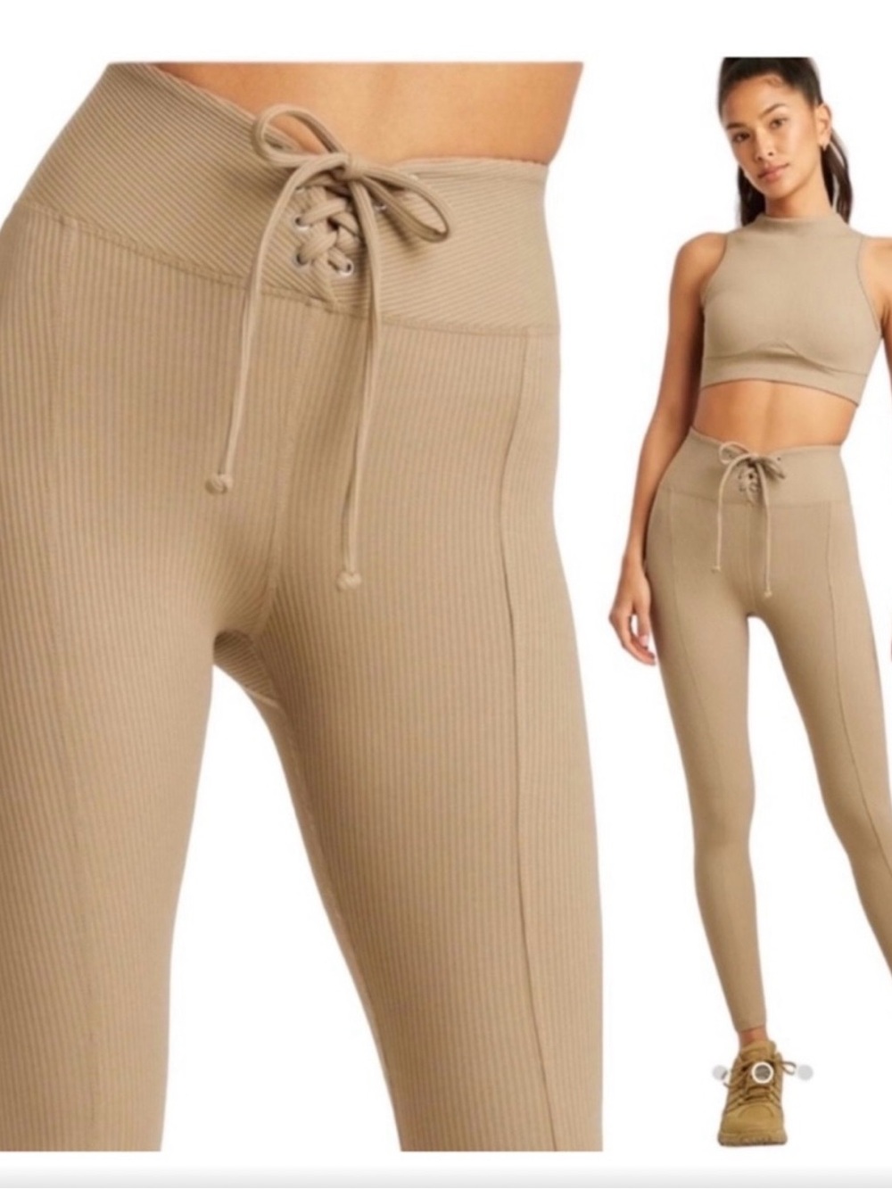 Year of Ours Ribbed Football Legging in Caribou Tan